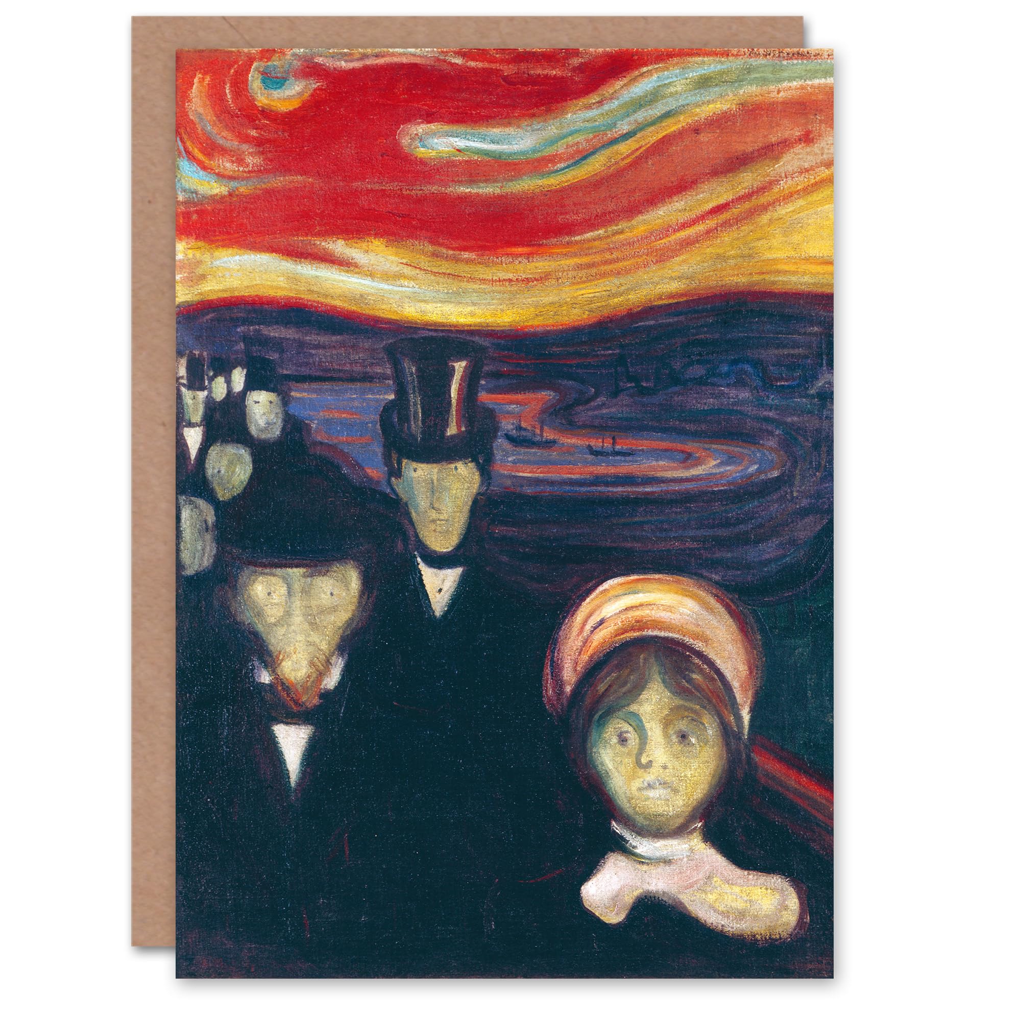 Artery8 Edvard Munch Art Card Anxiety Figures Oil Painting