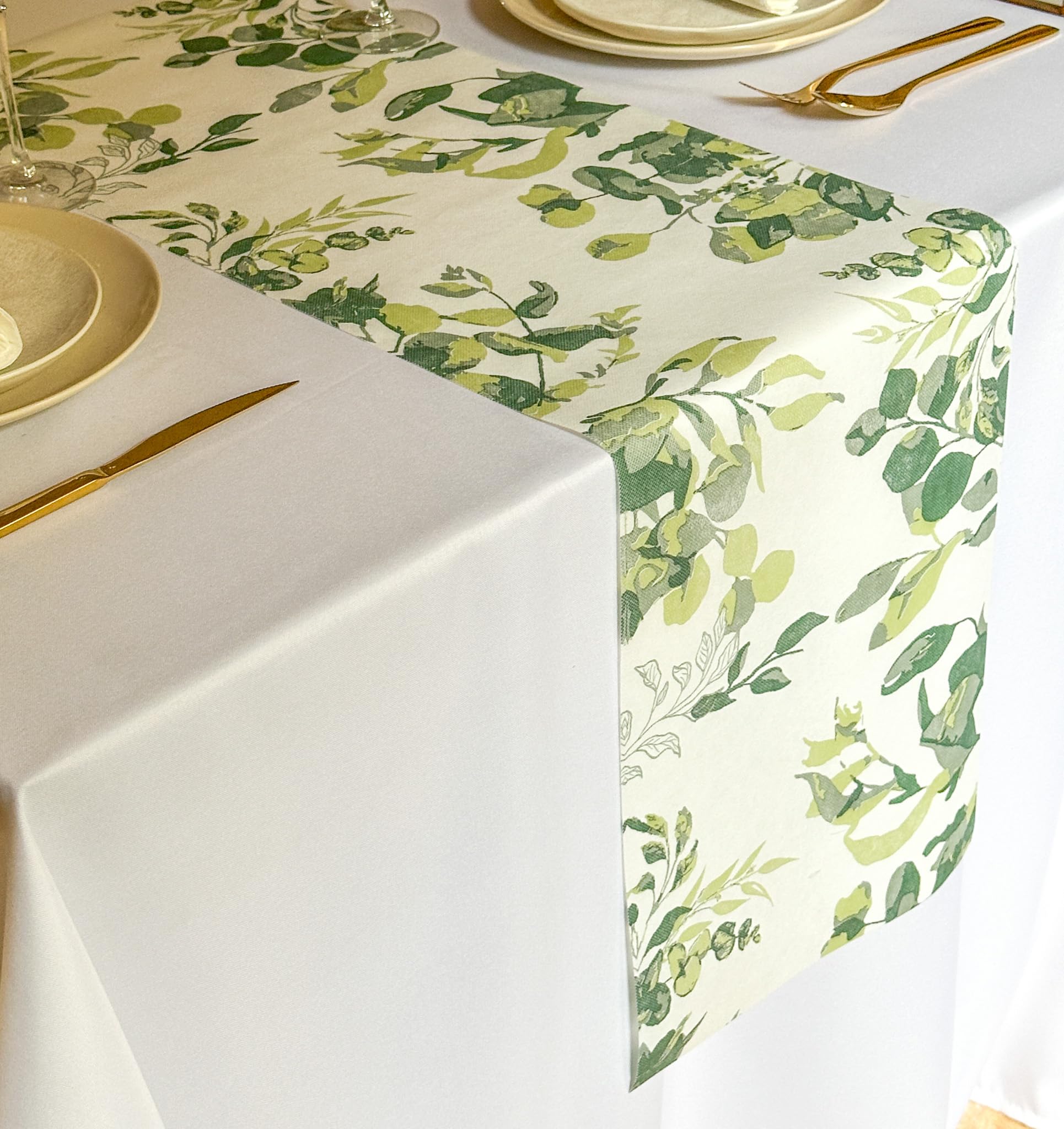 NATUARTE, Table Runner Green Eucalyptus, Non woven fabric of 25M x 30CM, Table Decoration - Image 3