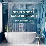 Titanker Clear Shower Curtain Liner, Plastic Shower Liner PEVA 72 x 72 Lightweight Waterproof Shower Curtains for Bathroom with Magnets and Rustproof Grommets