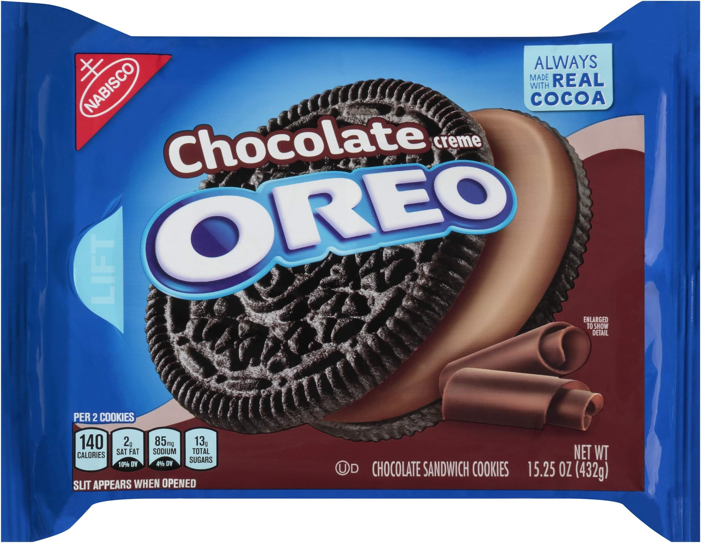 OREO Chocolate Creme Chocolate Sandwich Cookies, 15.25 oz