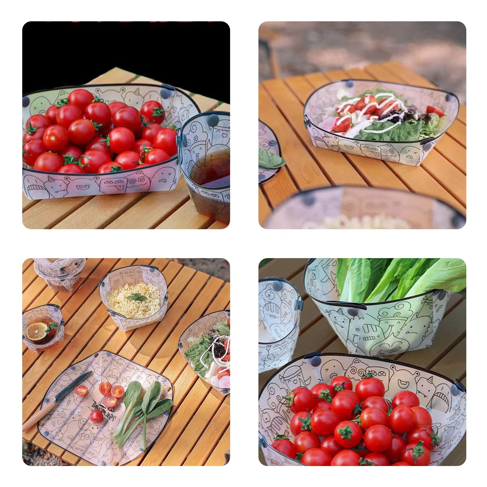 Vaisselle de Camping Portable 3 pièces, Assiette Pliante, Bol, gobelet d'eau, Facile à Nettoyer, Ultra-légère, résistante à la Chaleur, Pliable, matériau de qualité Alimentaire, pour Les Pique-niques