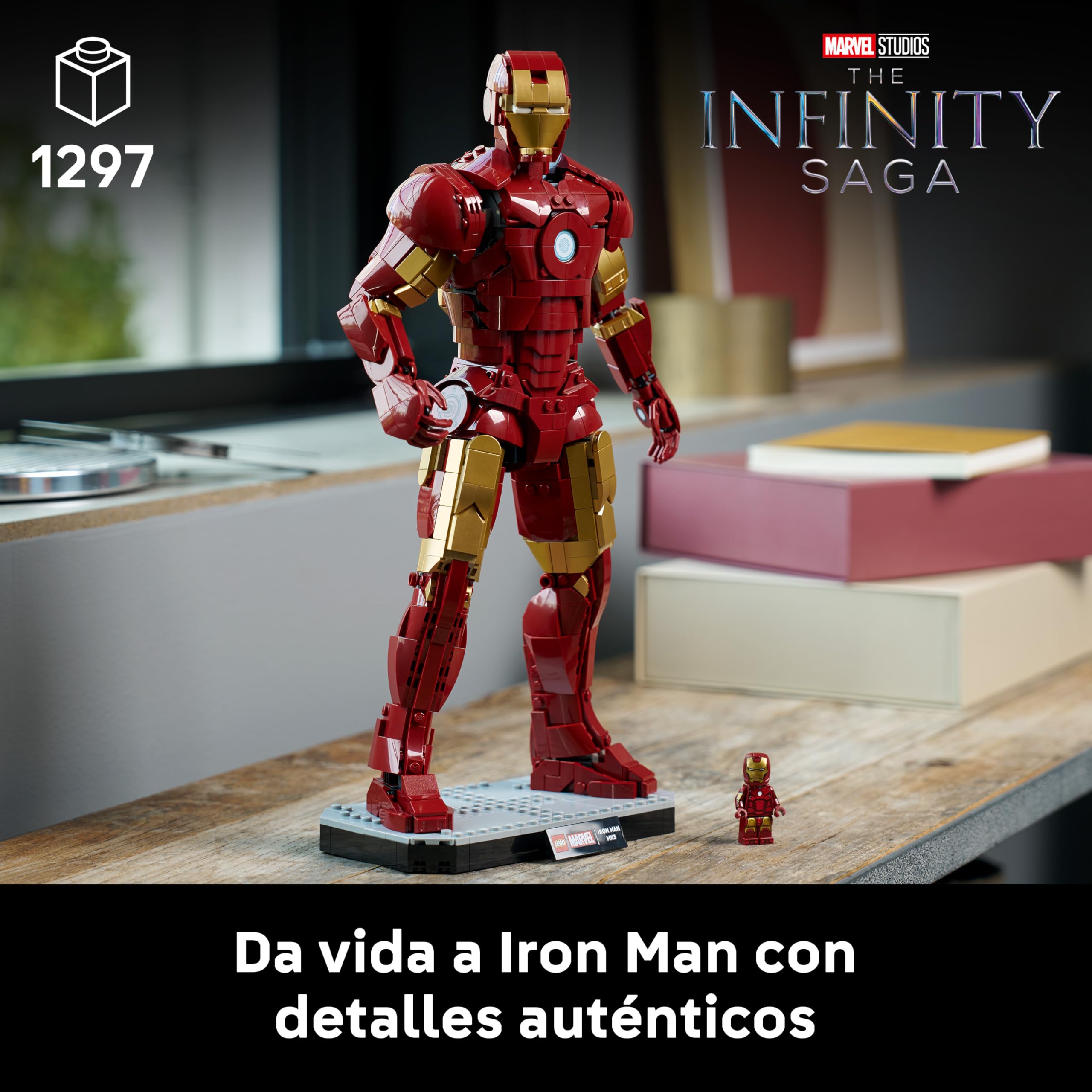 LEGO | Marvel Iron Man Mark 3: Edición para Coleccionistas - Maqueta para Adultos de Los Vengadores - Minifigura de Superhéroe y Reactor ARC - Regalo para Hombres y Mujeres Fans - 76344