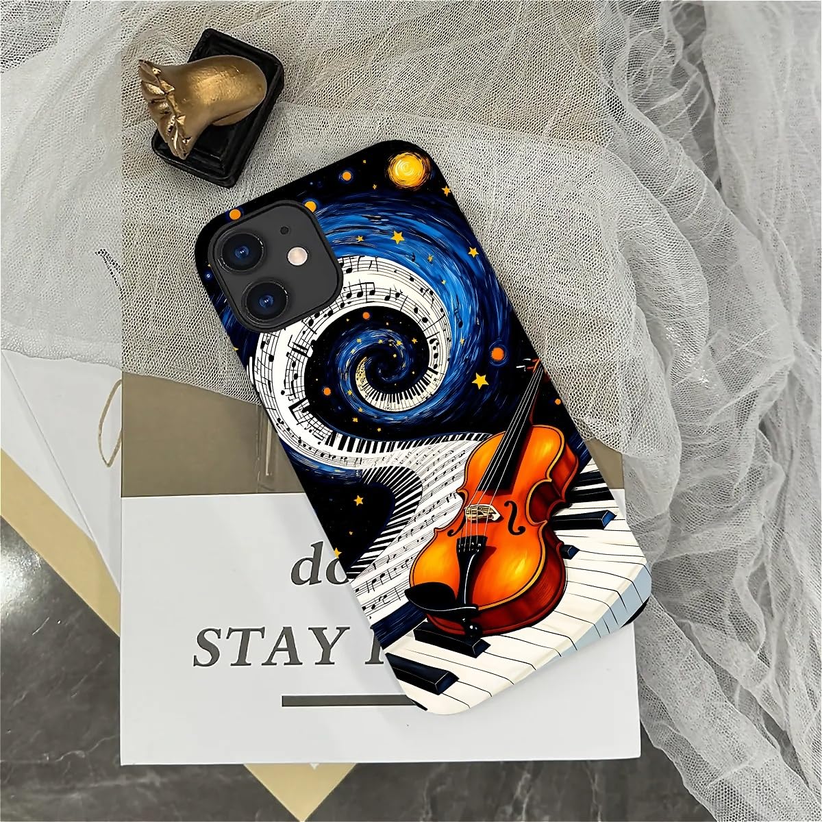 Funda para iPhone 11, diseño de violín de piano, funda mate para teléfono, funda de silicona líquida, resistente a los impactos, antiarañazos y a prueba de golpes