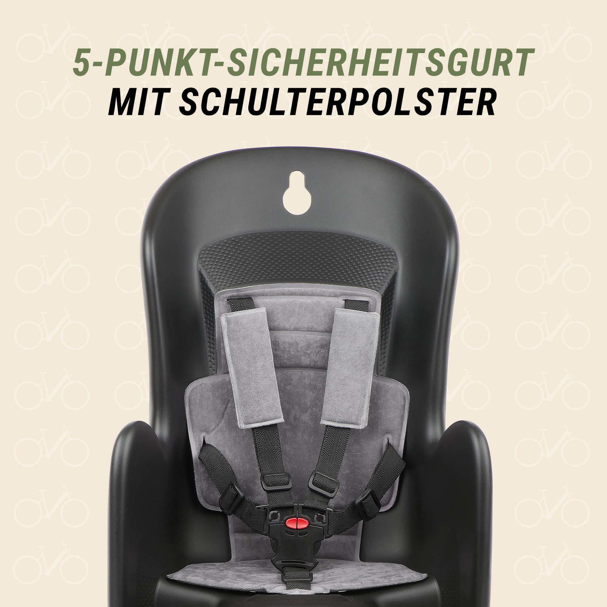 Prophete Polisport Bilby RS Fahrradkindersitz | Kindersitz für die Sattelrohrmonage | für Kinder zwischen 9 und 22 kg | grau