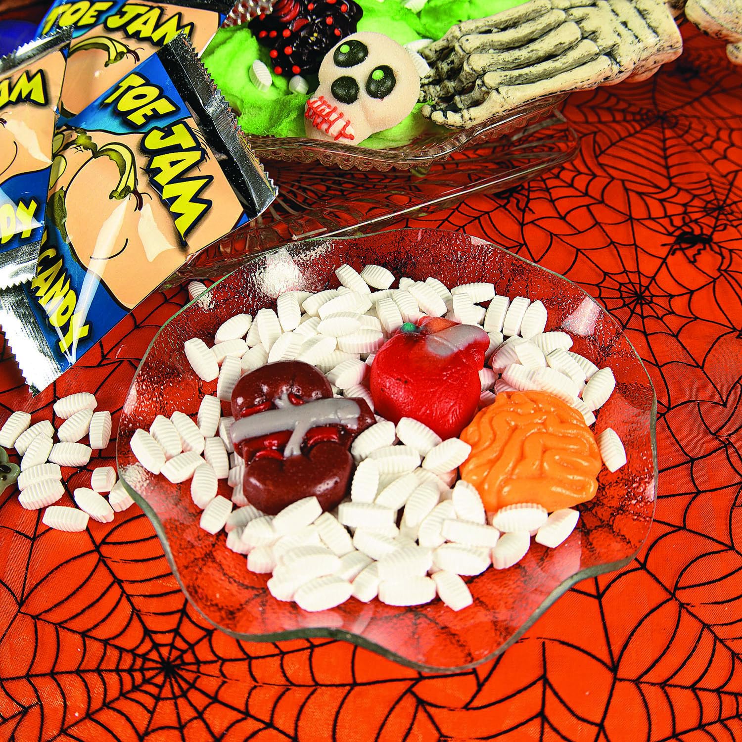 Fun Express Halloween Organ Harvest Gummy Candy Bulk - 1 lb Package with Brain, Heart, Lung & Intestine Shapes | Mixed Fruit Flavors for Trick or Treat Bags, Halloween Parties & Trunk Events