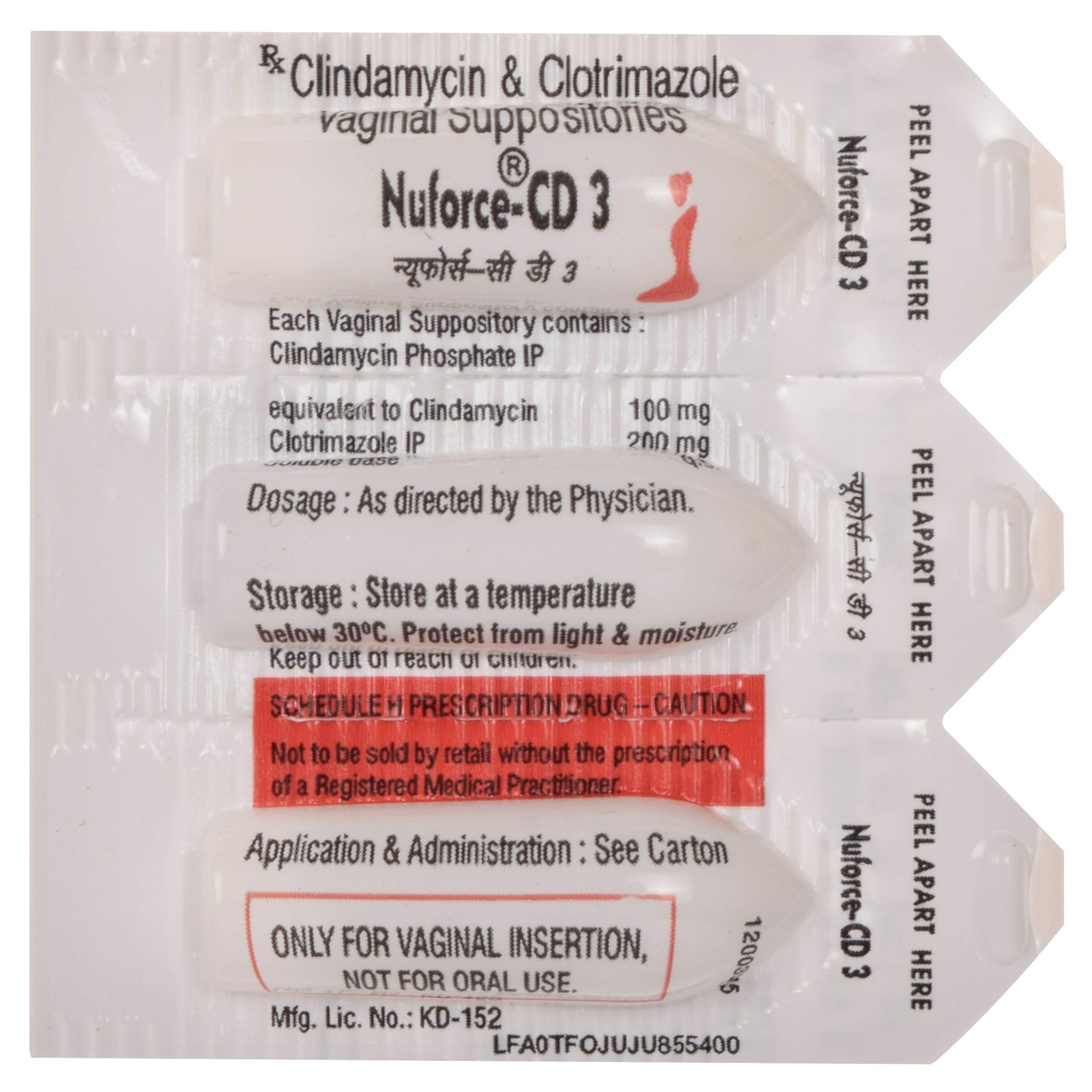 Nuforce-CD 3 - Strip of 3 Suppositories