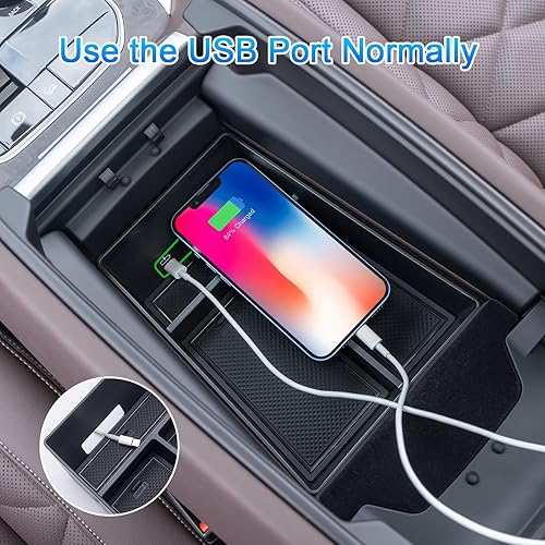 Miniatura 4 de JKCOVER Bandeja organizadora de consola central compatible con BMW X5 G05 X7 G07 (2019-2024) y X6 G06 (2020 2021 2022 2023 2024), accesorios caja de