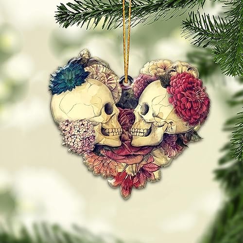 Miniatura 9 de WODORO Día de Los Muertos Decoración del Día de los Muertos Decoración de árbol de Navidad de cerámica Espejo retrovisor accesorios para colgar el