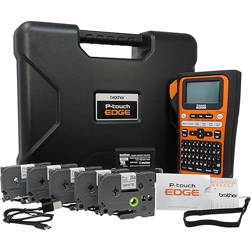 Brother PT-E310BTBP Contractor Kit: P-Touch Handheld Industrial Label Printer with Bluetooth & USB-C Plus 5 Tapes (up to 18mm Labels)