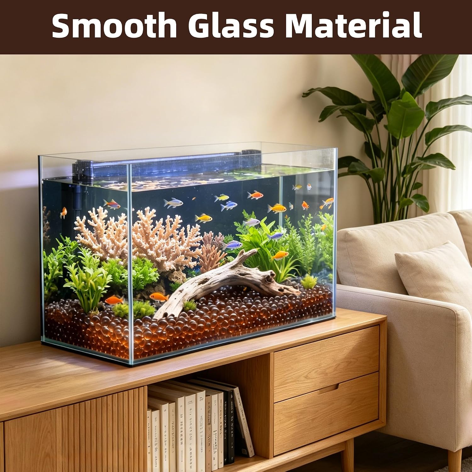 165 Pcs Flat Glass Beads 12-14mm Aquarium Vase Fillers