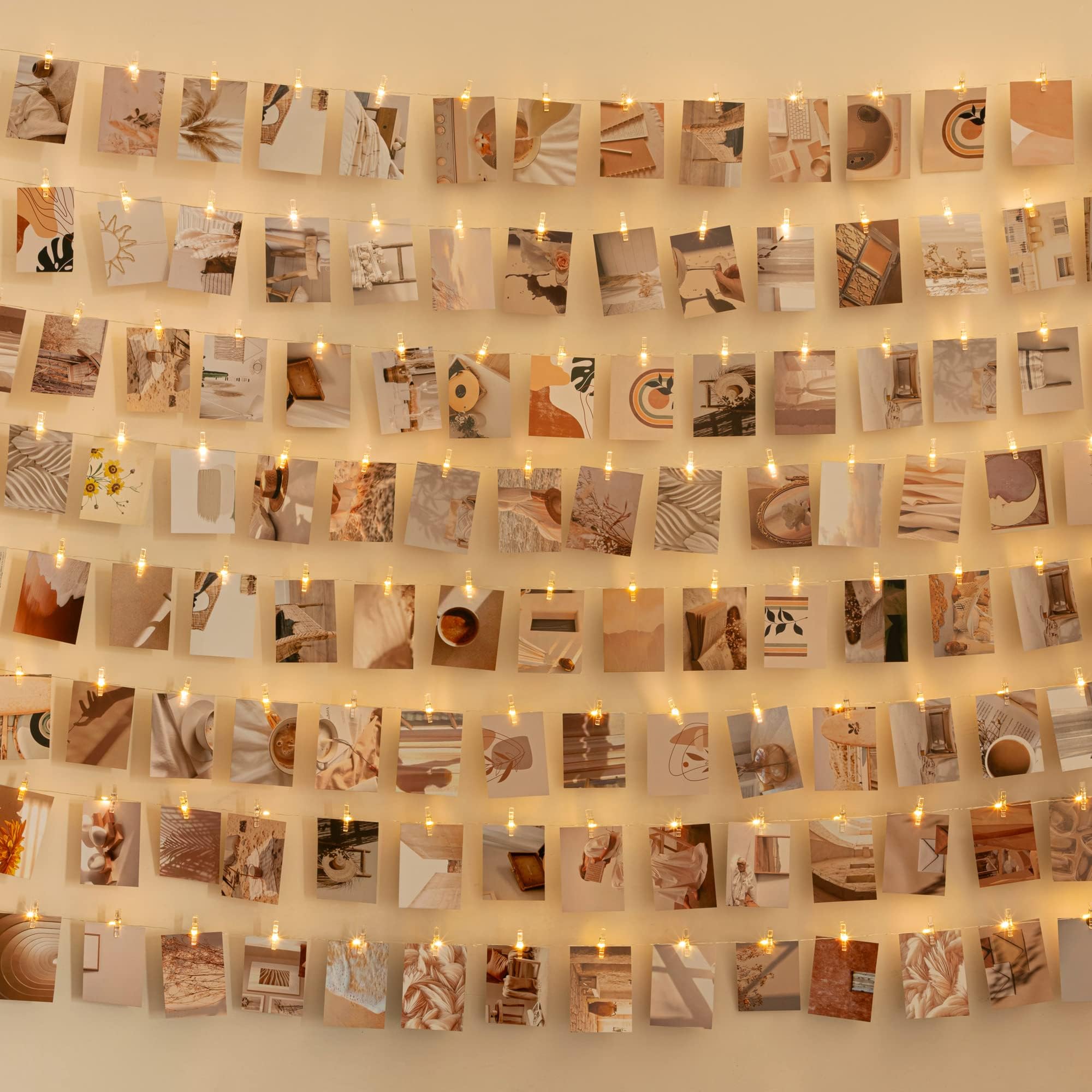 LUSHARBOR Photo Clips String Light, Fairy Lights with 51 Clear Clips, Battery Operated String Lights with Clips for Pictures, Room Decorations for Dorm Wall Bedroom