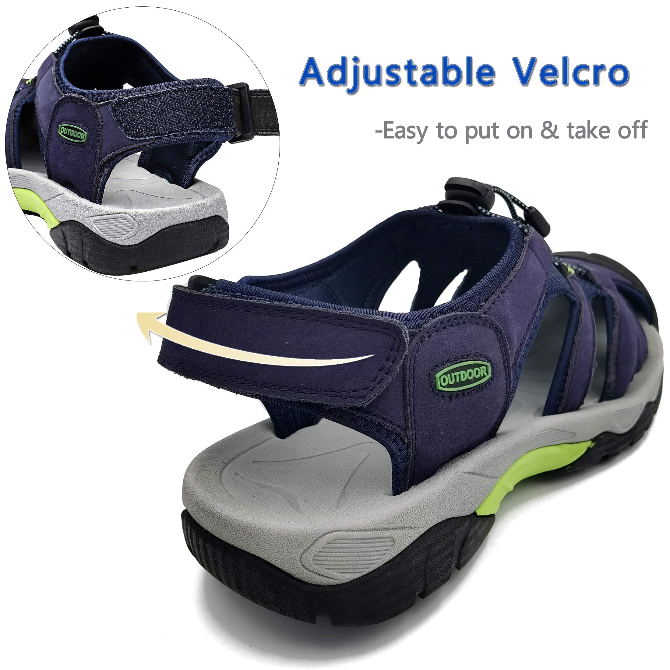 ZYLDK Sandali Sportivi Scarpe Estivi da Spiaggia per Uomo all'aperto Trekking Traspirante da Pescatore in Pelle Sandalo Acqua
