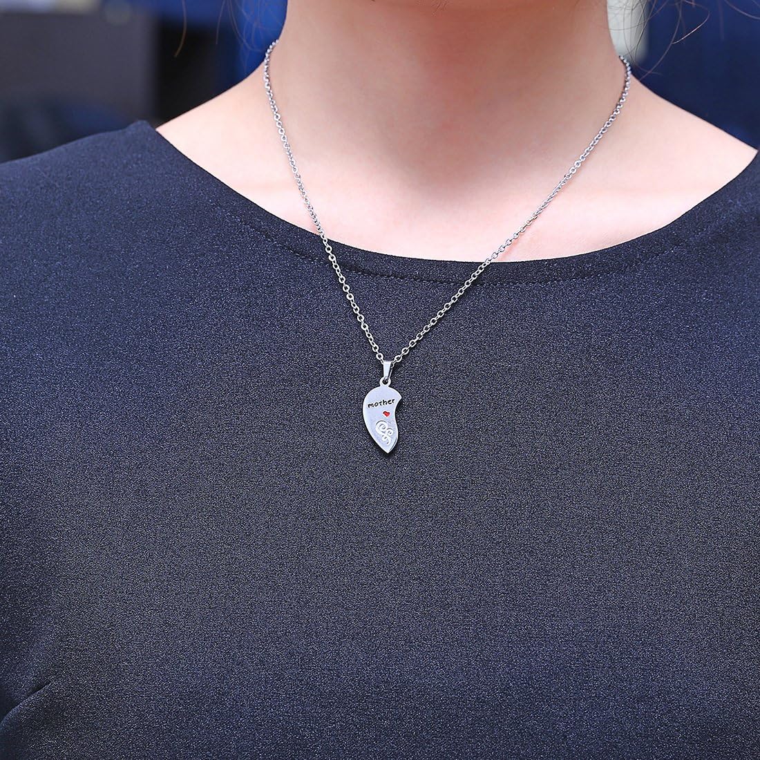 Anlive Mother Daughter Half Heart Necklaces Friendship Jewelry for Her - Image 7