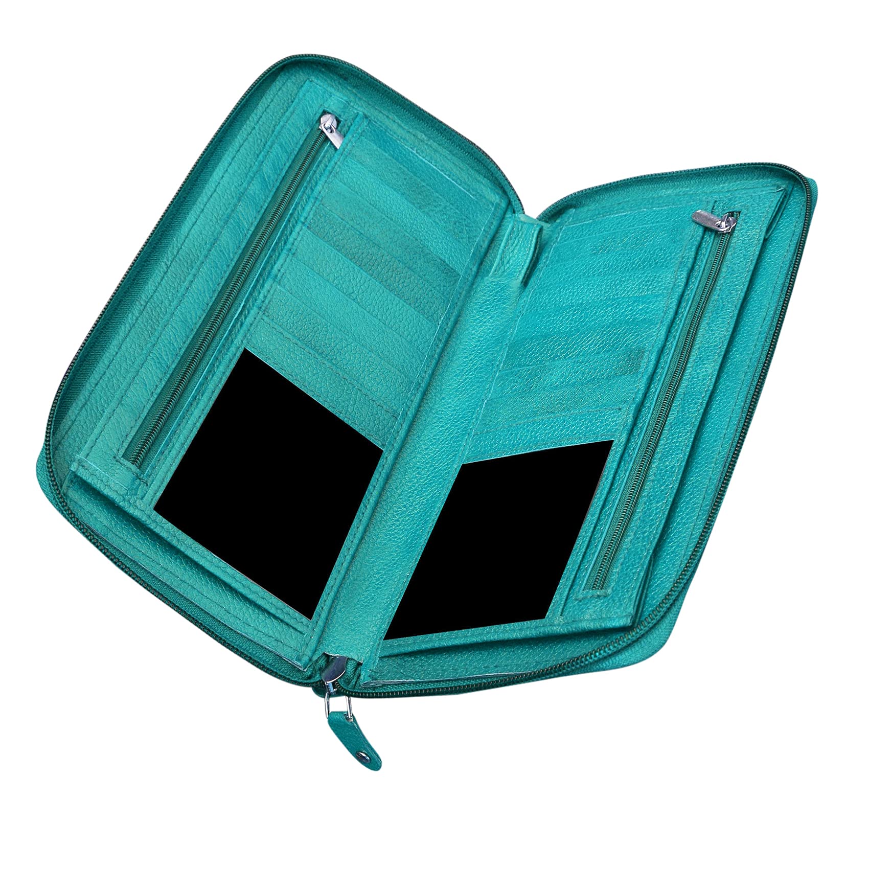 abys Genuine Leather Passport Holder Cum Travel Wallet for Men and Women (Teal_8121TL)-picture-32