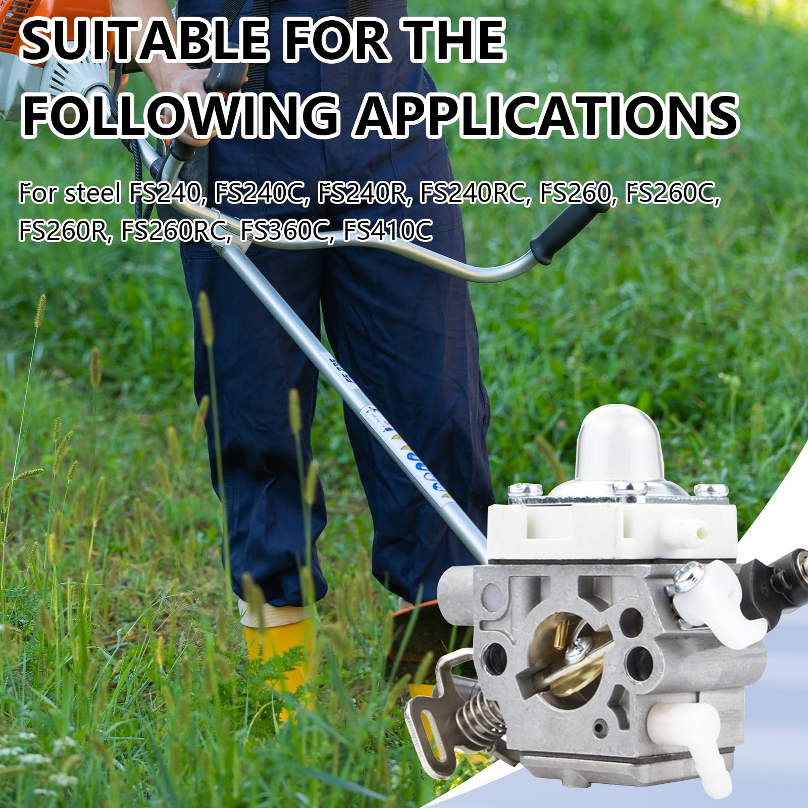 Kit de Carburador para Stihl FS240, FS240C, FS240R, FS240RC, FS260C, FS260R, FS360C y FS410C Piezas de Carburador Desbrozadora