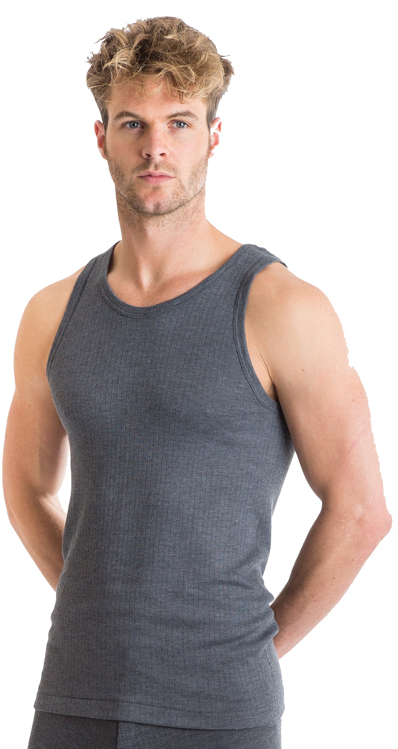 Octave Men's Charcoal Octave® British Made Thermal Sleeveless Vest (Extra Warm) (Ex-Large [Chest: 44-46 Inches], )
