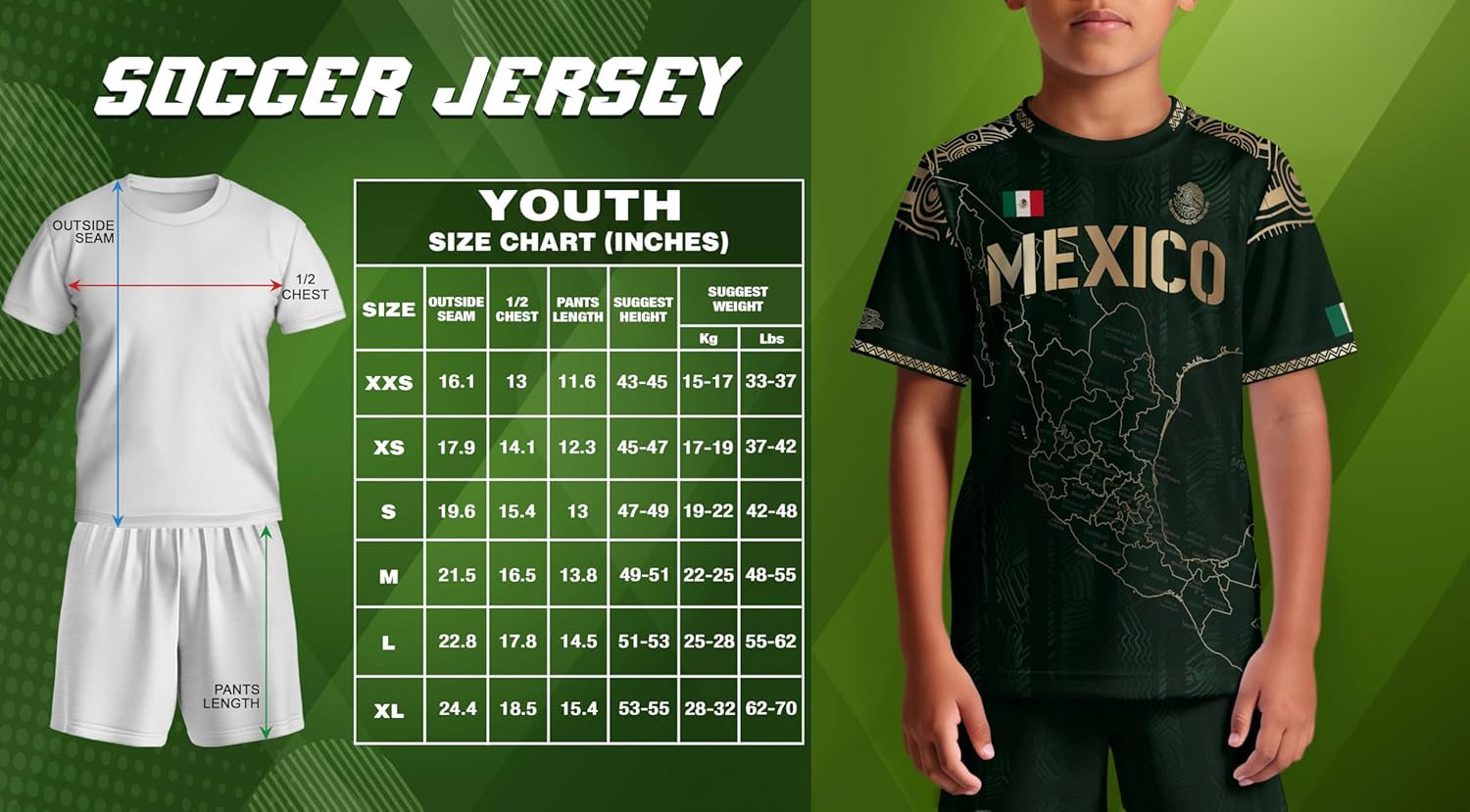 Mexico Soccer Jersey Kids, Mexico Jersey Kids, Mexican Soccer Jerseys for Kid, Mexican Jerseys for Kid