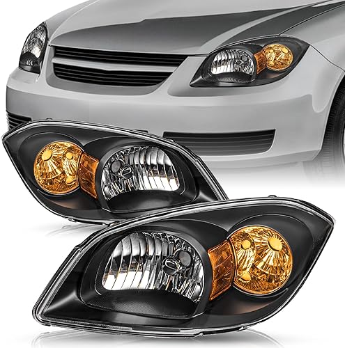 Juego de montaje de faros compatibles con Chevy Cobalt 2005-2010Pontiac Pursuit 2005-2006Pontiac G5 2007-2010 lado del pasajero y del conductor