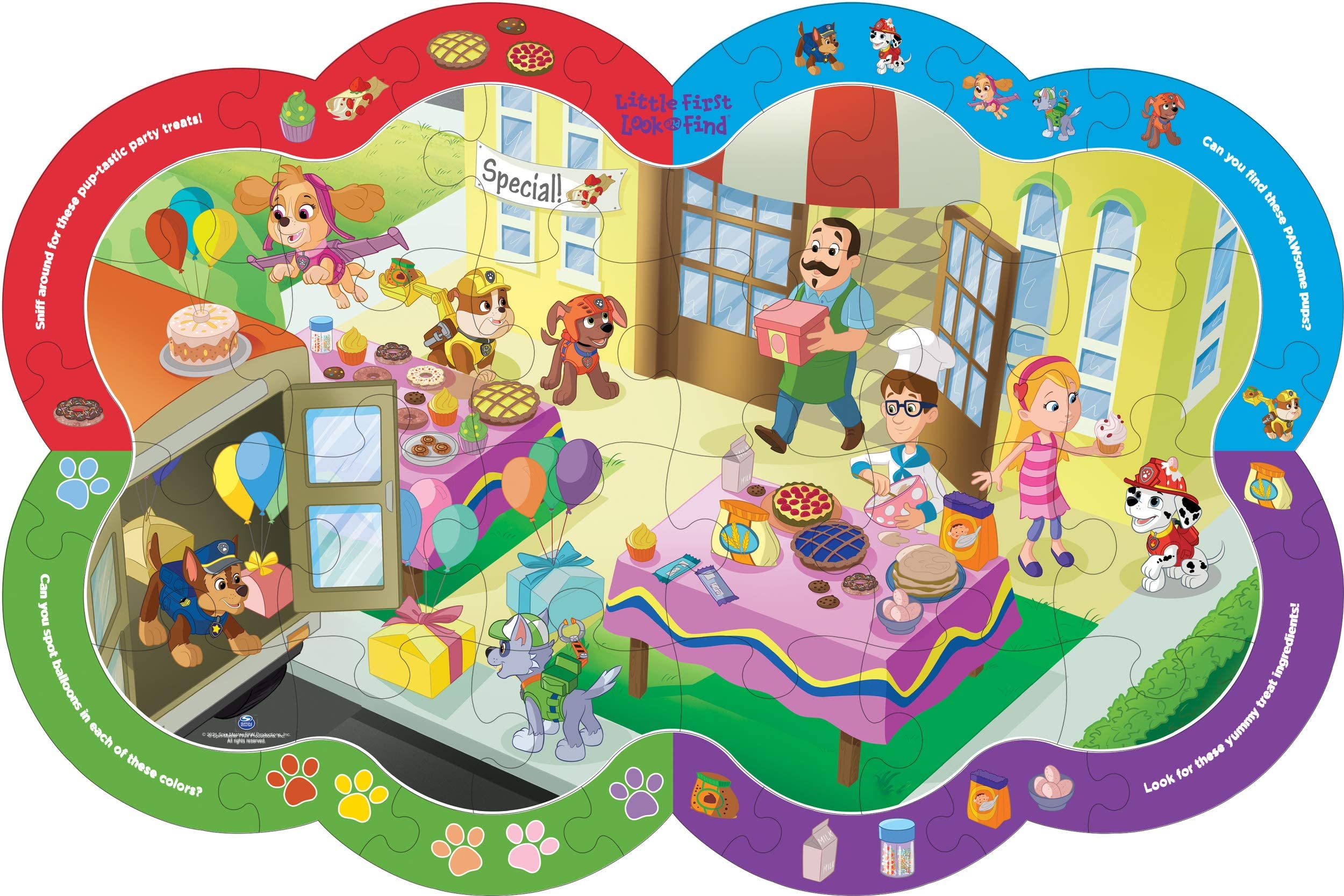 Paw Patrol Bodenpuzzles für Kinder im Alter von 3-5 Jahren – Bündel mit Paw Patrol Riesenbodenpuzzle, Paw Patrol Look und Find Book, Stickers, mehr | Paw Patrol Puzzle Set