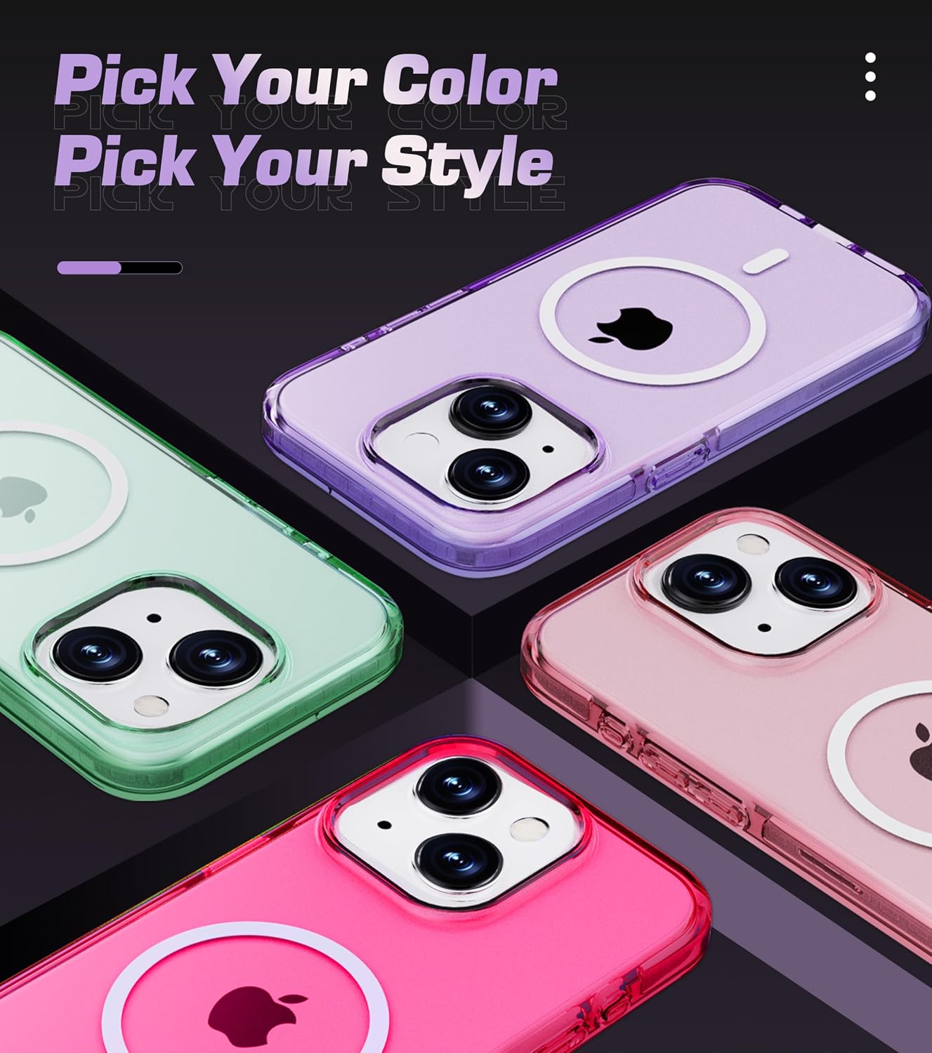 ArtsEvo Magnetic Designed for iPhone 13 and iPhone 14 Magsafe Case, 6.6ft Drop Protection, Full Body Screen Camera Protective Phone Case, Purple