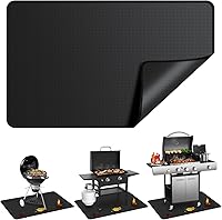GRIBUDDY 75x40 Inch Double-Sided Fireproof Under Grill Mat - Waterproof Oil-Proof Deck Protector for BBQ Patio Fire Pit