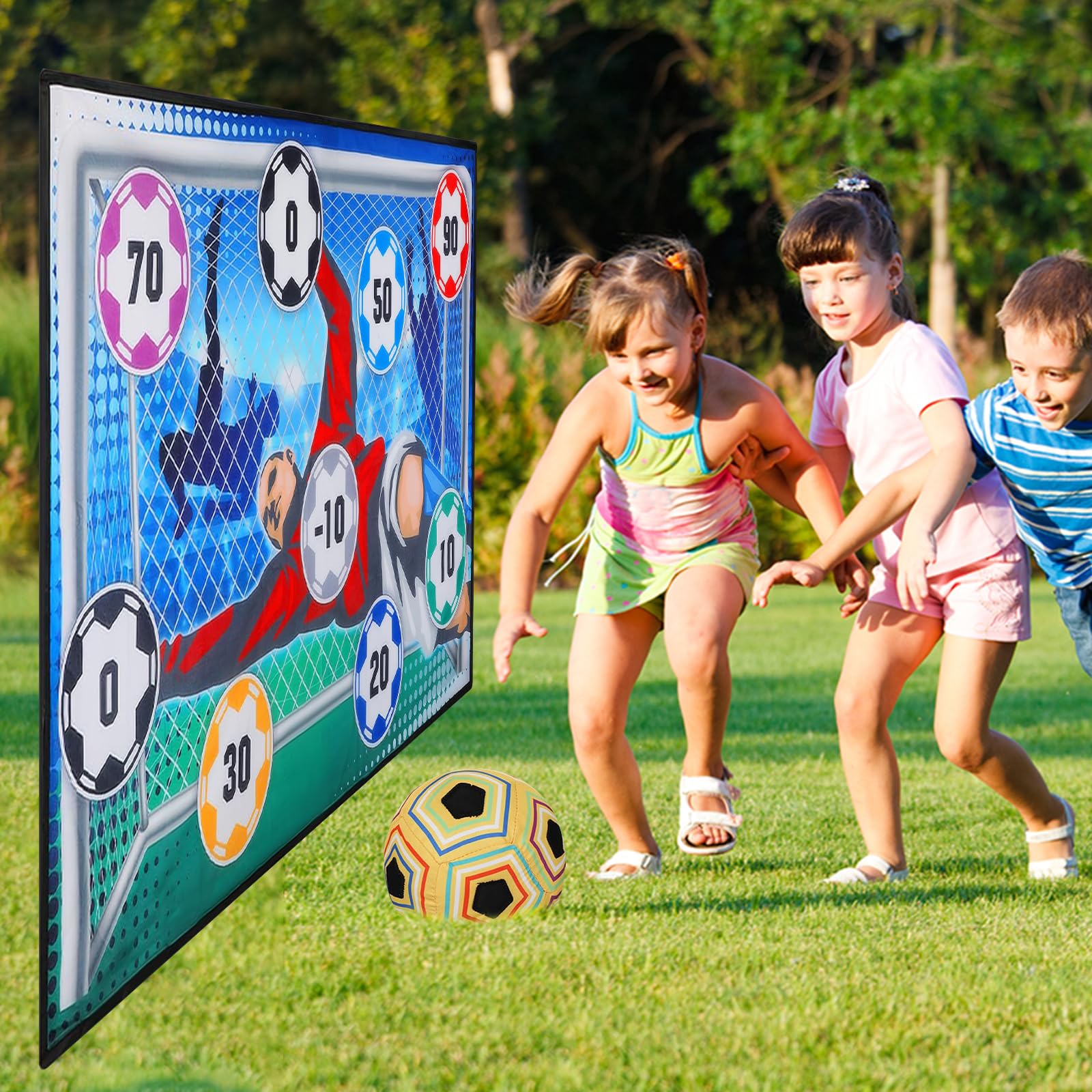Kit de jeu de football pour enfants de 3 à 8 ans, intérieur et extérieur, avec velcro et accessoires d'entraînement, cadeau pour garçons et filles