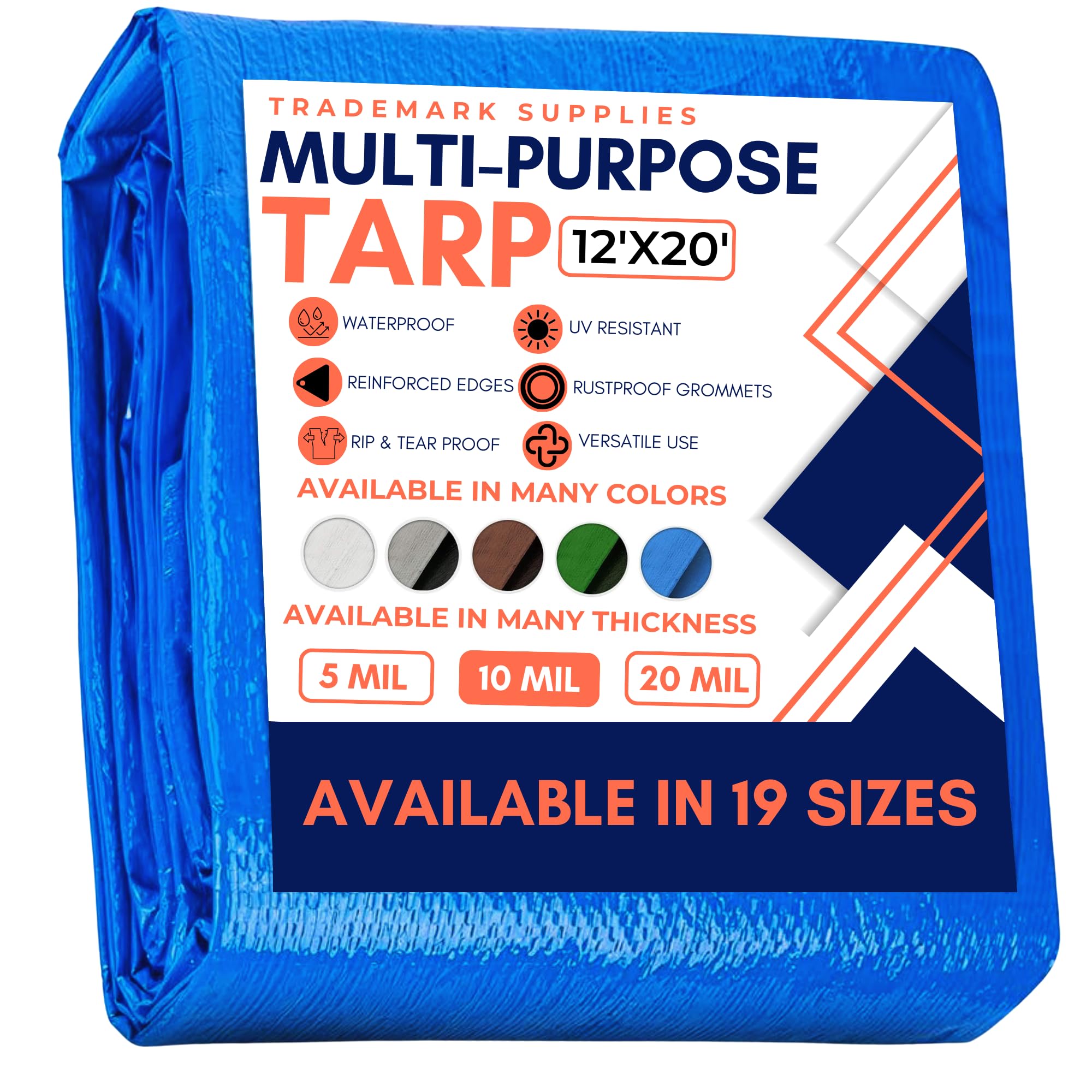 Tarp Cover Brown/Black Heavy Duty 8'X10' Thick Material, Waterproof, Great for Tarpaulin Canopy Tent, Boat, RV Or Pool Cover (8X10 Heavy Duty Poly Tarp Brown/Black) — view 29