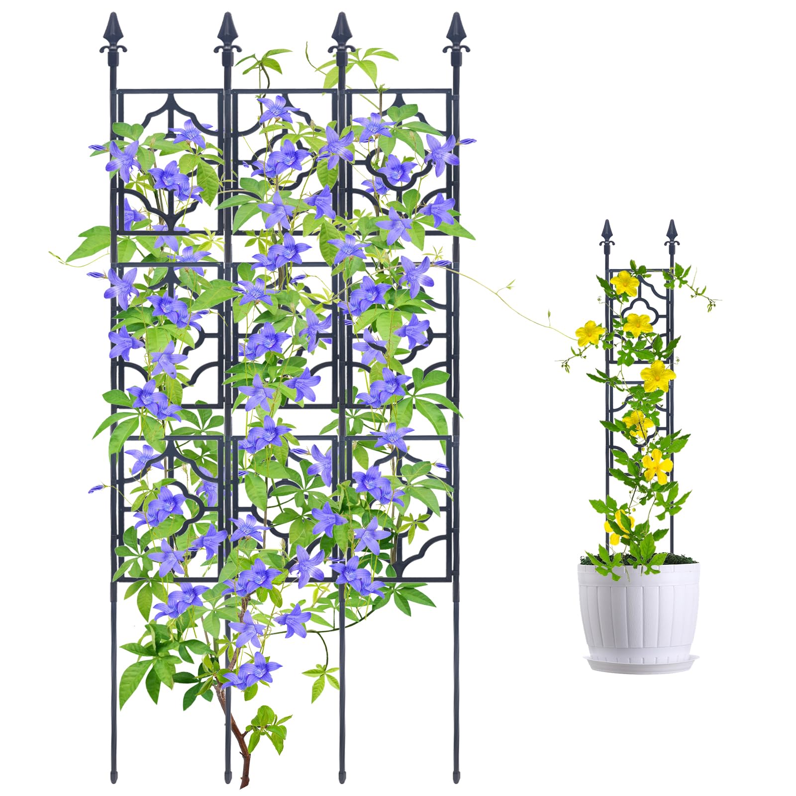 Rankgitter Metall, Rankhilfen für Kletterpflanzen, 165 cm Rosenspalier | Rankhilfe Garten Rosenspalier, Rankgitter Gurken, Pflanzen Rankhilfe Geeignet für Blumen, Obst, Gemüse, Topfpflanzen usw
