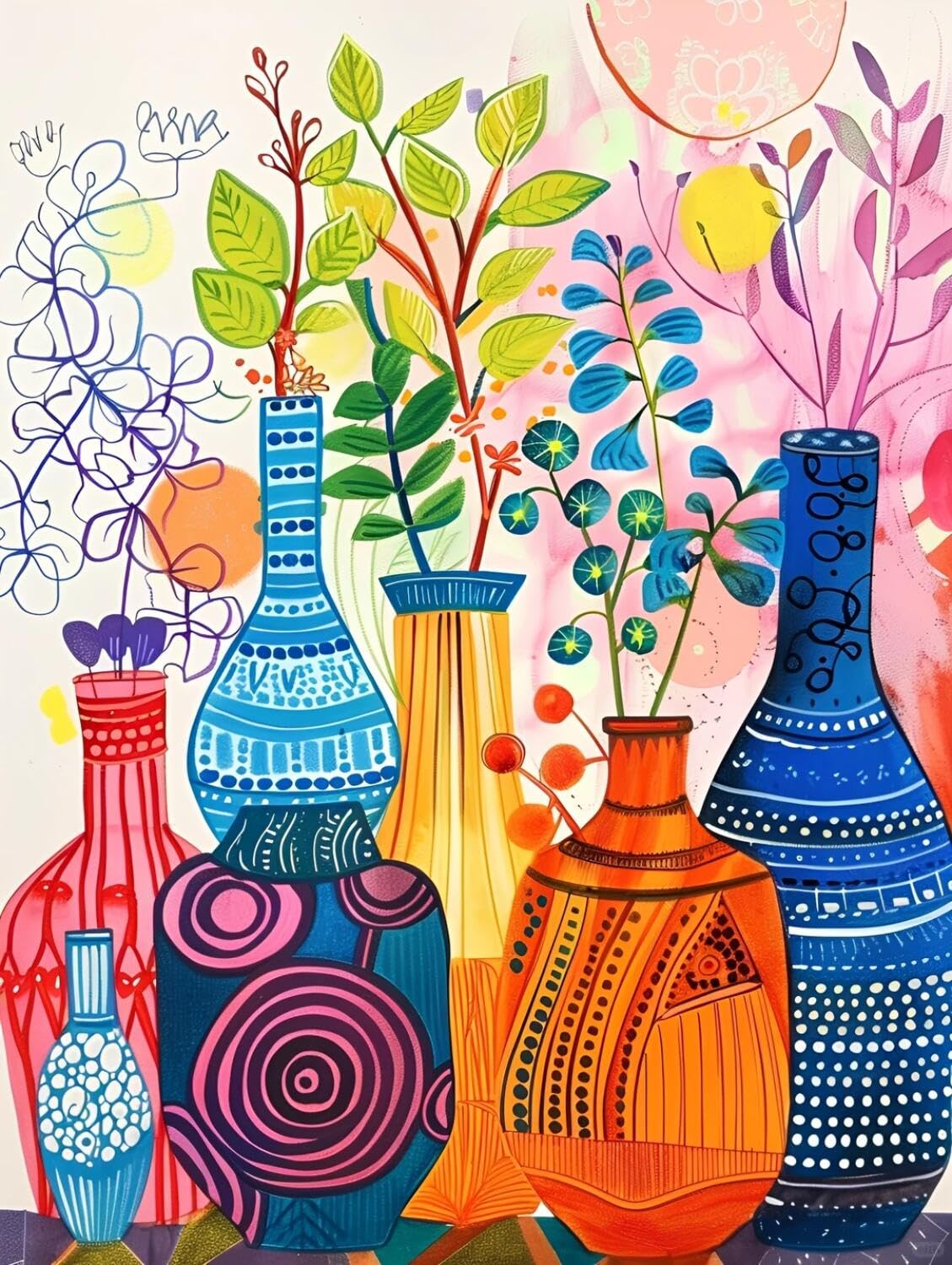 Rqwybcaxn Bead Cross Stitch Kits Color vase 40x50cm