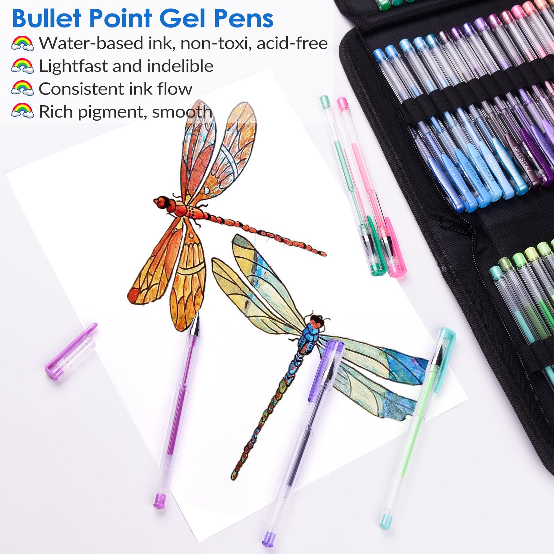 Set De 60 Bolígrafos De Gel Con 60 Recambios - Colores Glitter, Metálicos, Pastel Y Clásicos Para Creatividad Y Oficina