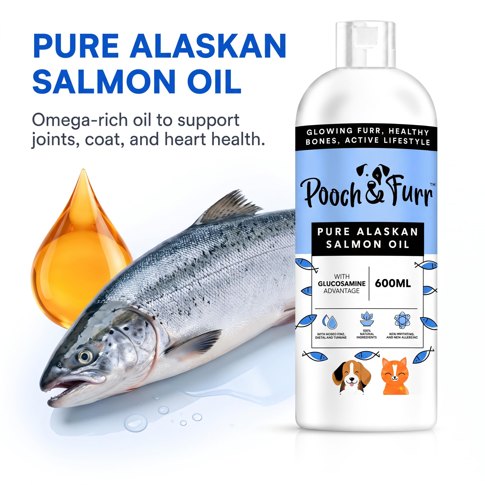 (600 ML) Omega 369 Salmon Fish Oil for Dogs and Cats; for Coat — Amazon image 3