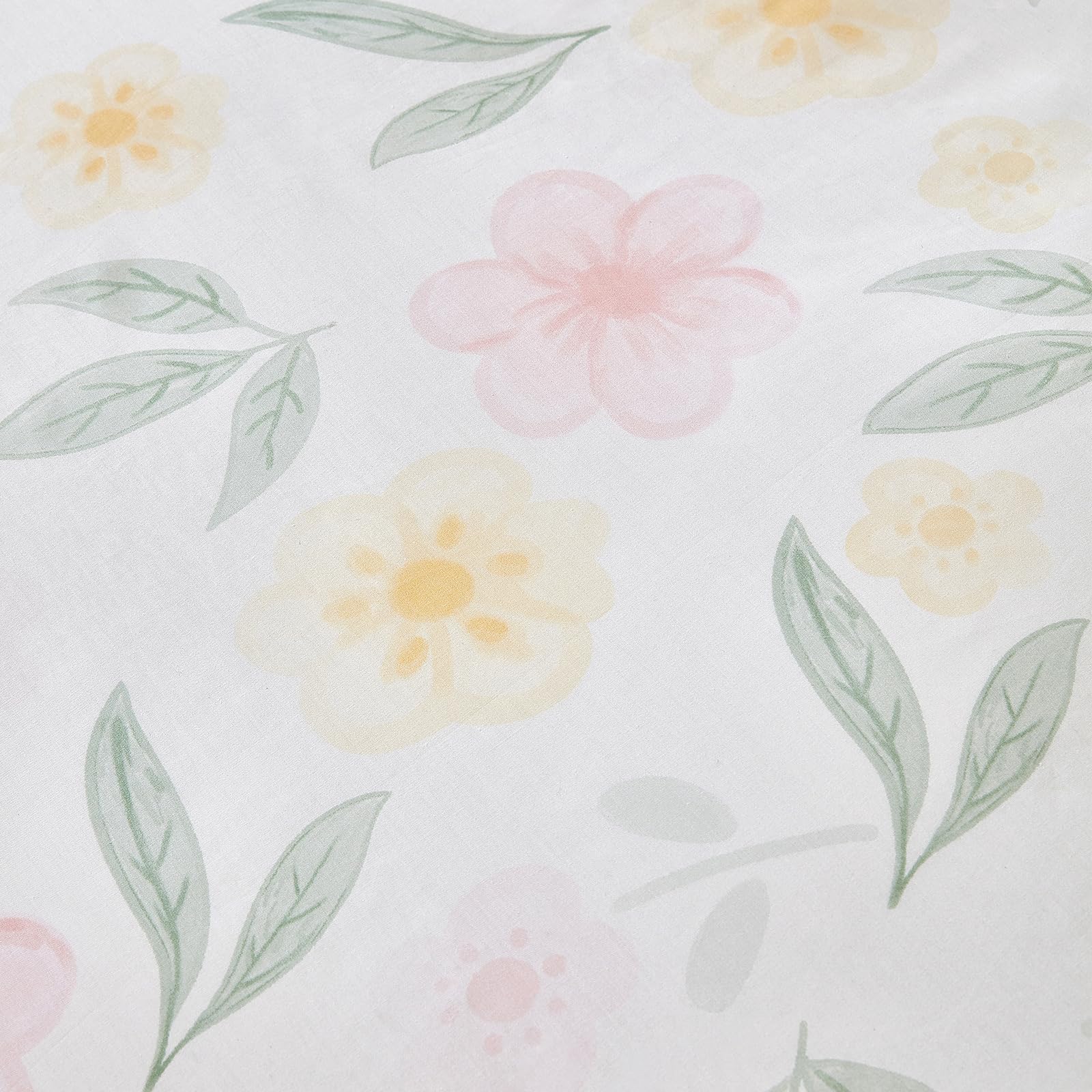 Blumen Muster Bettwäsche 135x200 Baumwolle Rosa Gelb Blumenmuster Baumwolle weich kuschelig atmungsaktiv 2 teilig für Mädchen mit Reißverschluss und Kissenbezug 80x80 cm