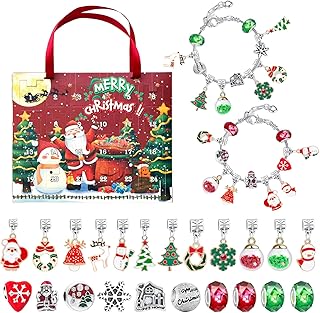 Charm Bracelet Advent Calendar Making Kit,Advent Calendar Bracelet Girls Diy Christmas Advent Calendar 2023 24 Days Xmas Countdown Calendar Christmas Calendar Bracelet For Girls Christmas Gift