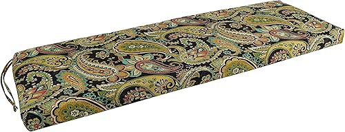 Blazing Needles Cojín de banco para exteriores, 60" x 19", Hadia Franco Noir