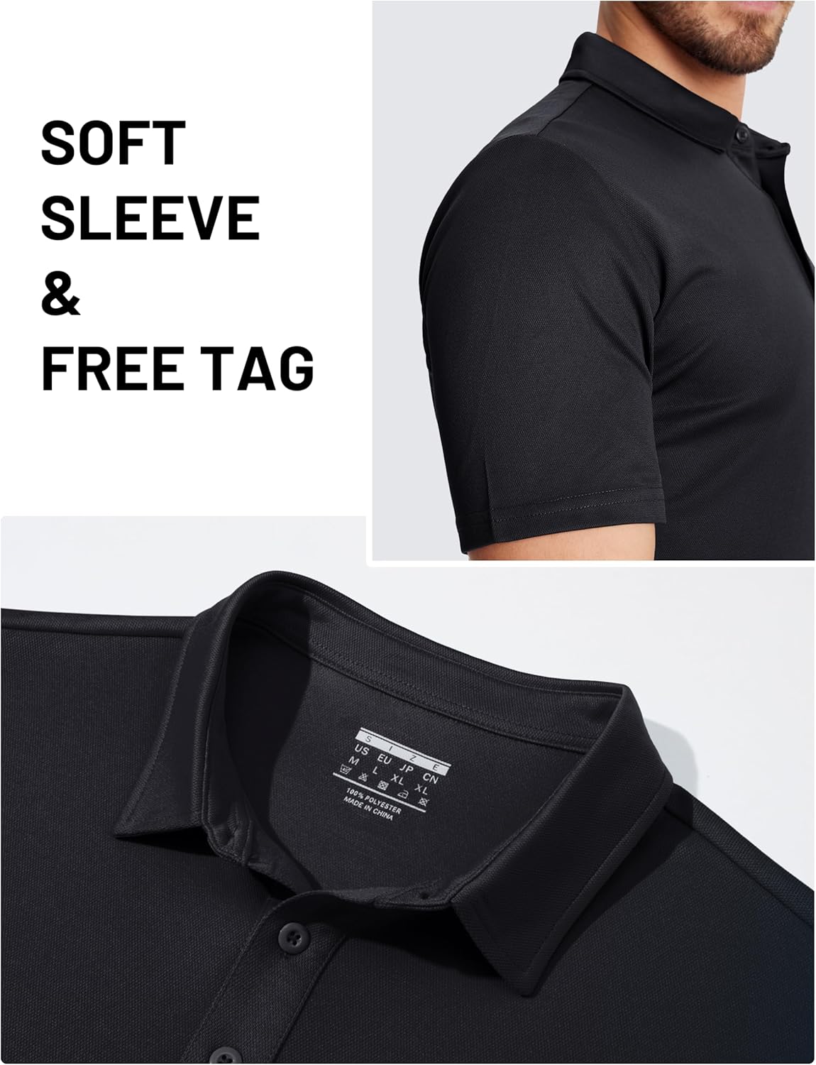 TACVASEN Mens Polo Shirts with Pocket Mens Golf Shirt Short Sleeve Performance Dry Fit Golf Work Athletic Polos - Image 5