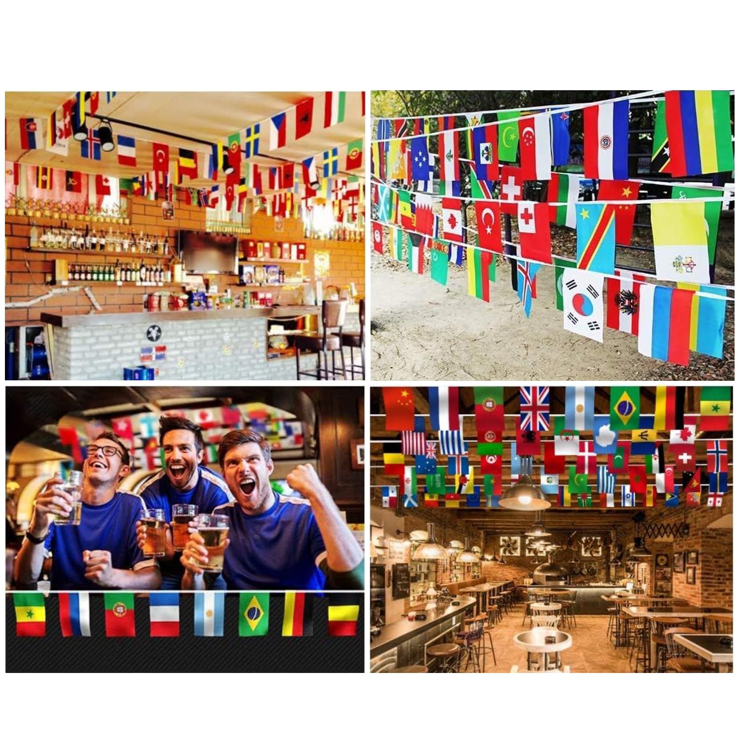 Banderines de Fútbol para Decoración de Fiestas Copa del Mundial 2026, Set de Banderas 48 Países del Mundo, Guirnalda de Banderas para Decoración de Fiestas de Jardín (15m) - 4