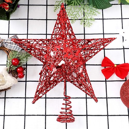 Vista 75 de URATOT - Decoración de estrella para árbol de Navidad con diamantina. Oro rosa