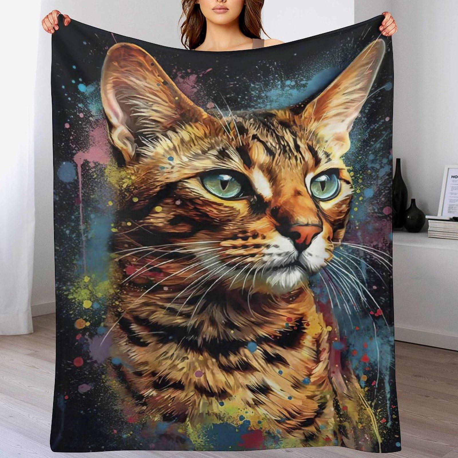 Manta de franela para gatos de tacto suave y cuatro estaciones para sofa y picnic