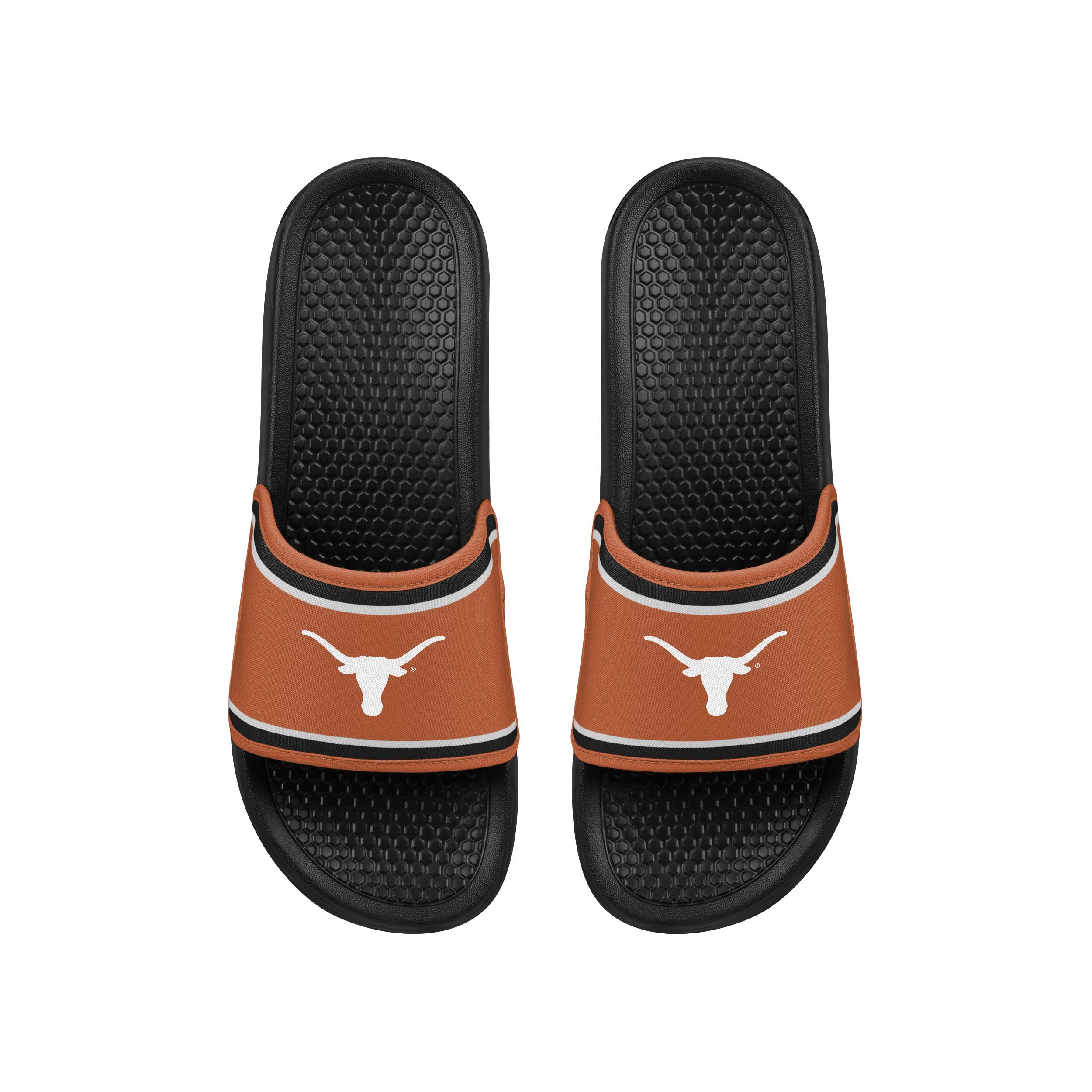 FOCO NCAA Printed Team Logo and Color Stripes Comfortable Slide Sandals