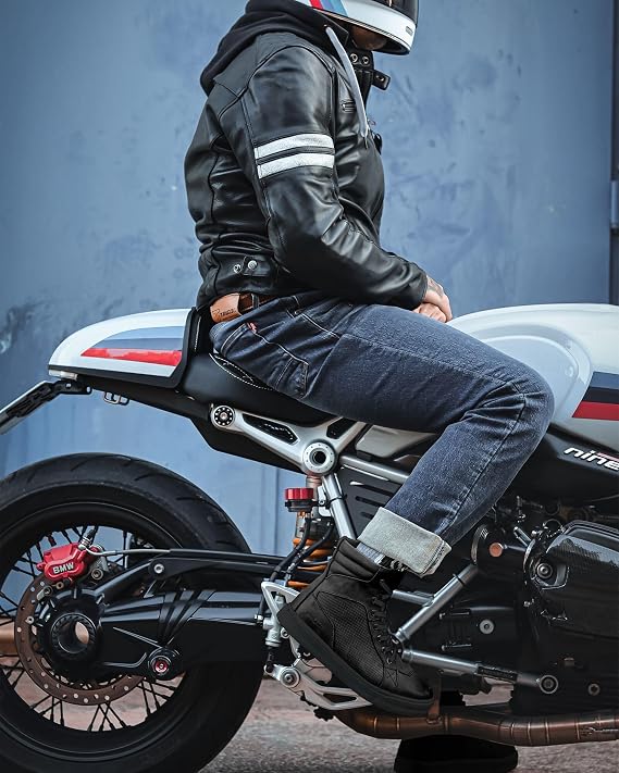 BORLENI Motorcycle Shoes for Men with Motorcycle Gloves Touch Screen