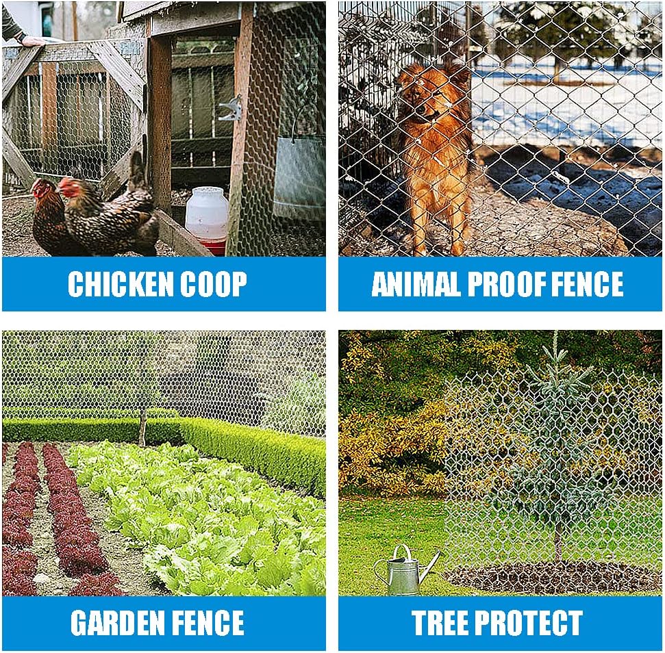 Fencer Wire 20 Gauge Galvanized Poultry Hex Netting with 2 inch Mesh