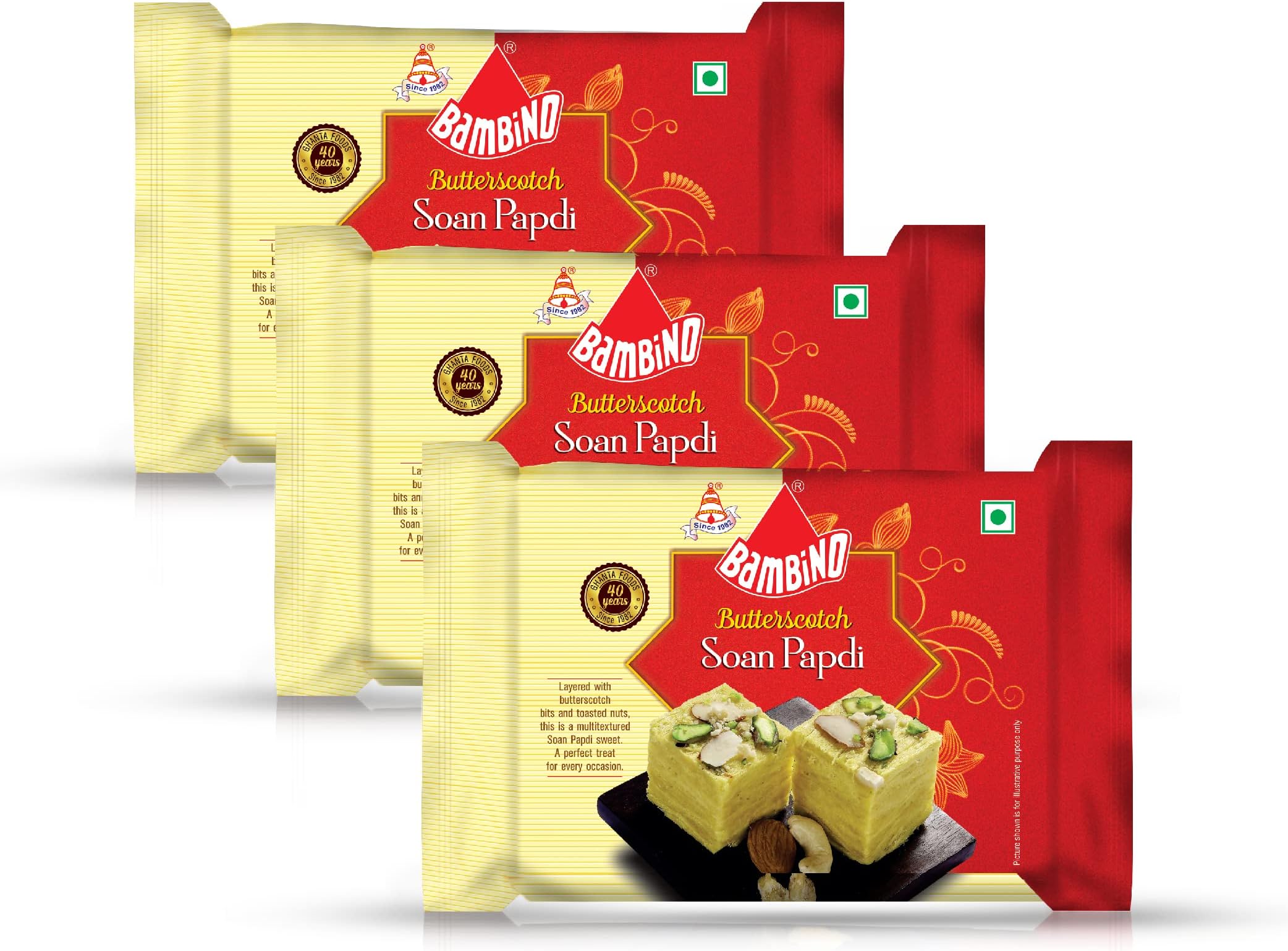 Butterscotch Saon Papdi Each 200 Gms X Pack of 3 (600 Gms)