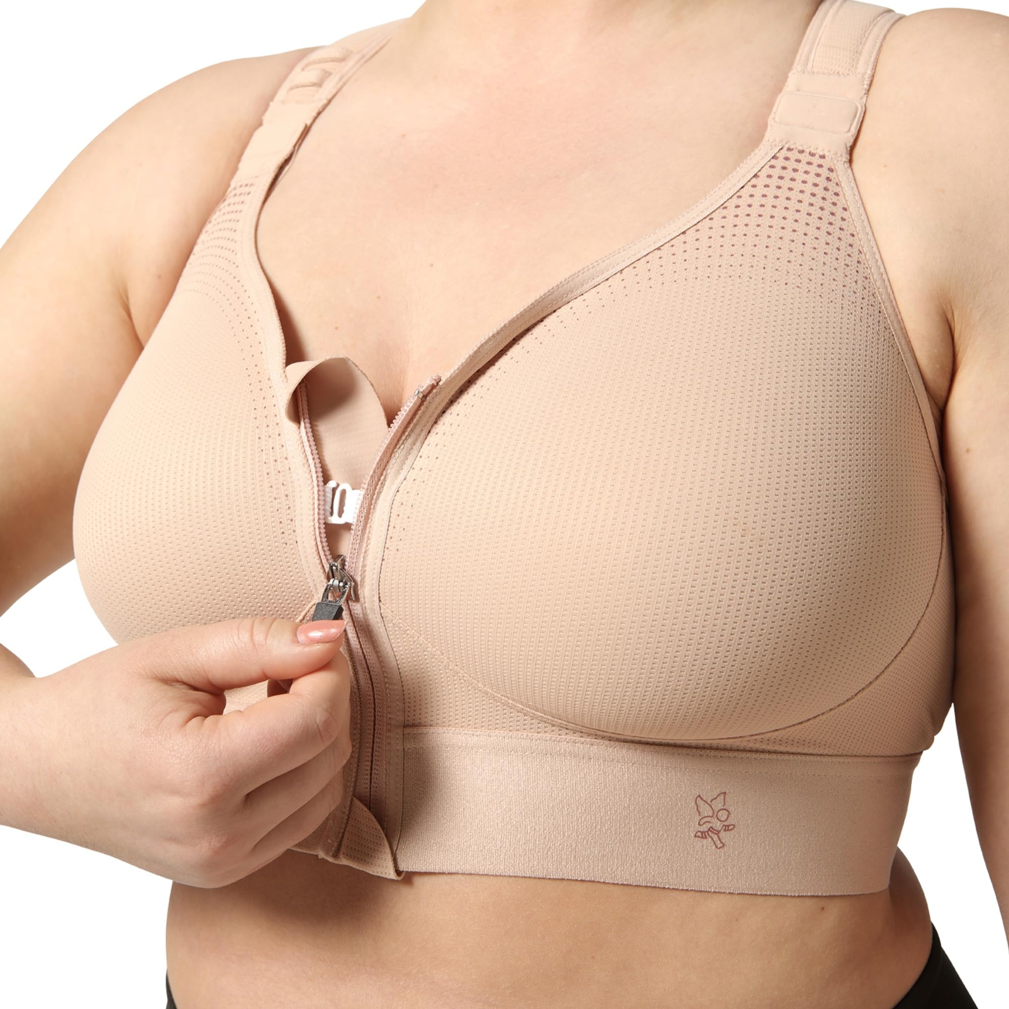 THUASNE - Reggiseno Sportivo con Cerniera Eaz’ip Evolution - Sostegno Forte/Estremo - Progettato per Sport ad Alto Impatto - Cerniera Anteriore - Spalline Imbottite e Regolabili
