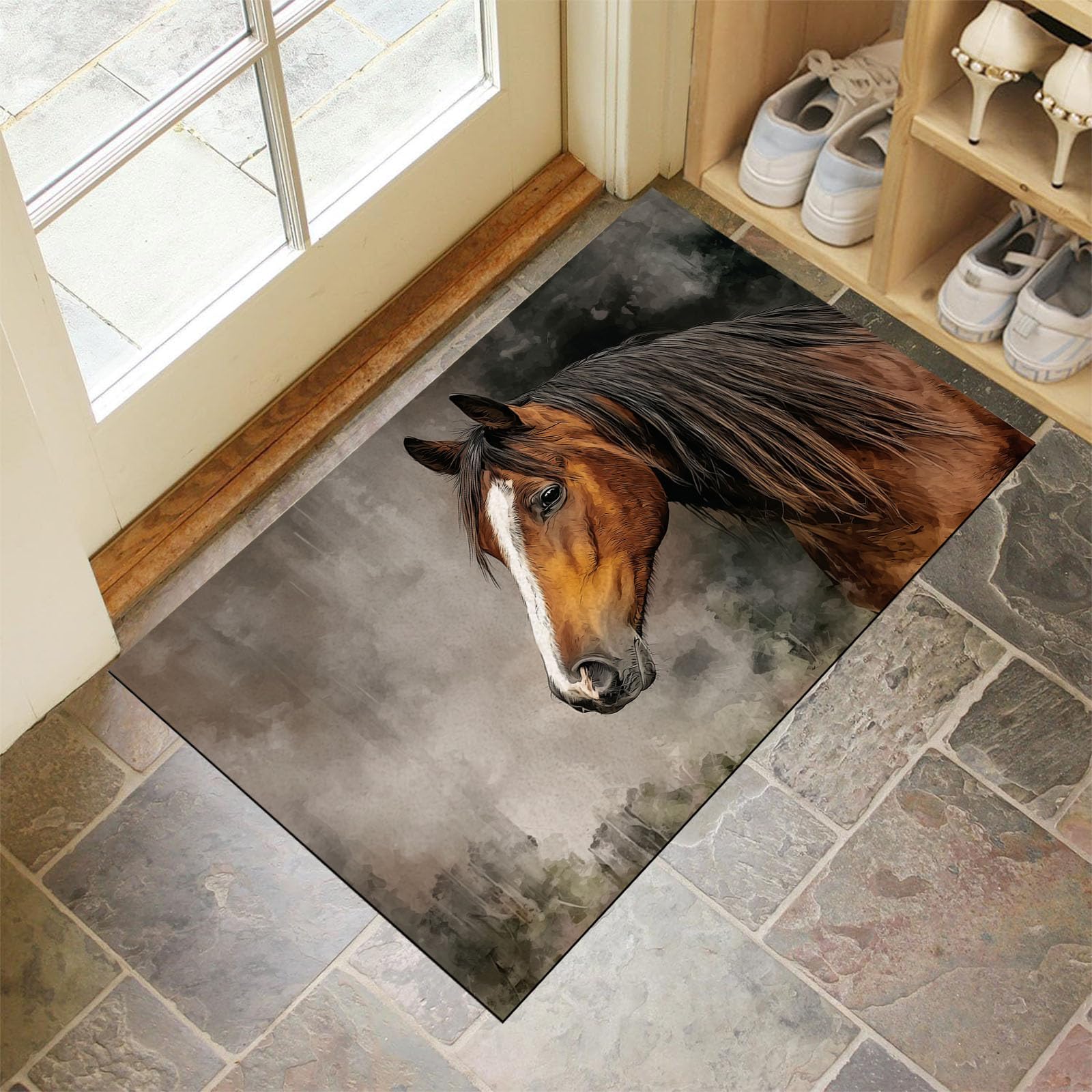 Tapis de sol antidérapant vintage pour cuisine et entrée chaleureuse
