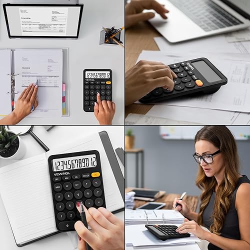 Miniatura 6 de Calculadora estándar de 12 dígitos, pantalla grande de escritorio de 6.2 x 4.2 pulgadas y botones, calculadora con pantalla LCD grande para oficina