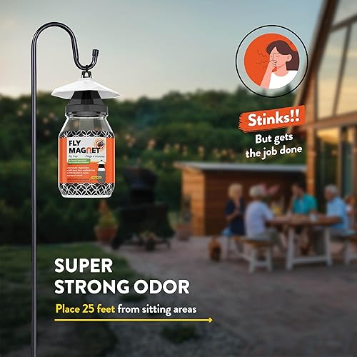 Miniatura 5 de Trampas para moscas al aire libre con cebo no tóxico soluble - Repelente de moscas solo para uso al aire libre - Controla moscas para patios,