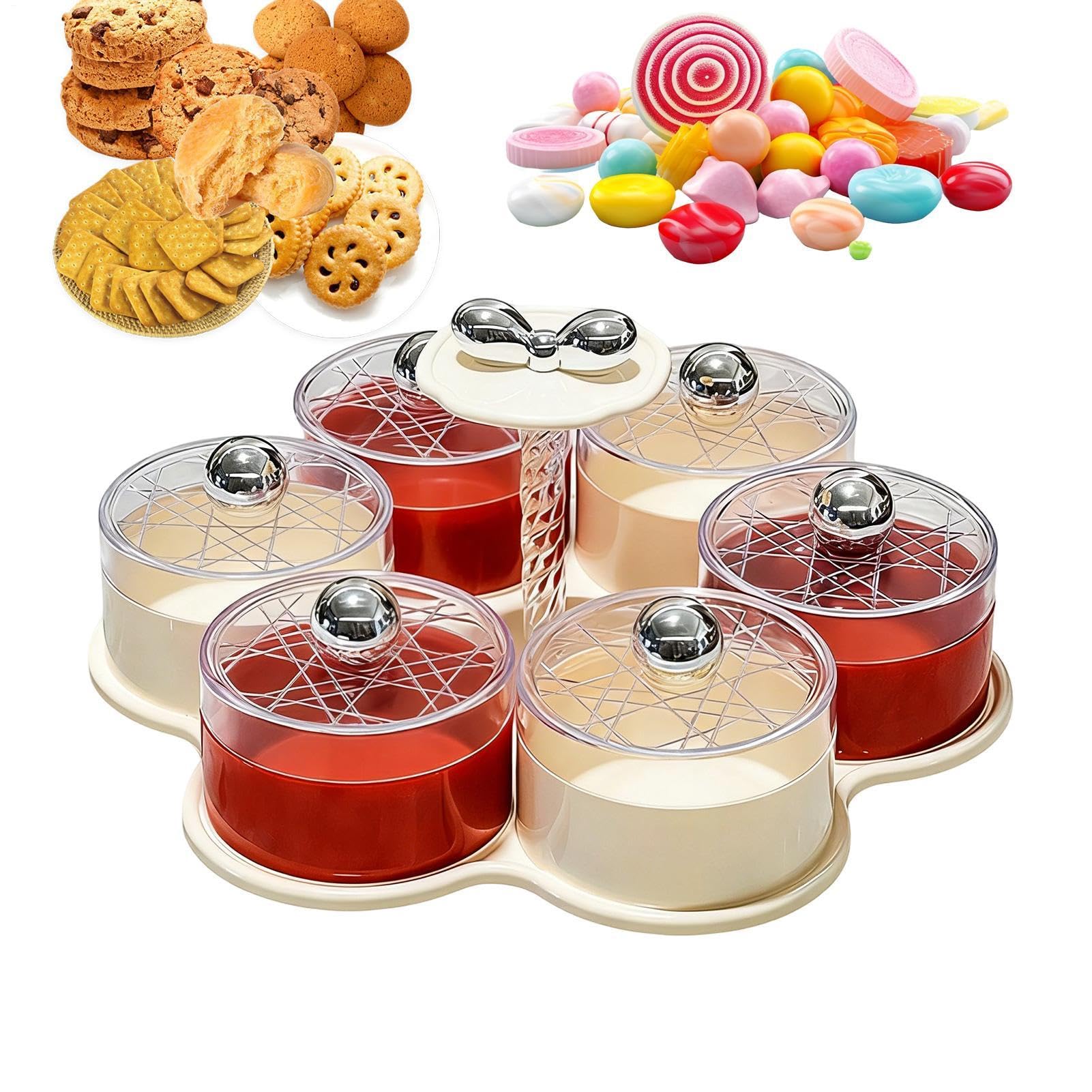 Vassoio Portavivande con Coperchio Vassoio Portatavole Rotante | Vassoio Portafrutta con Coperchio ideale per Bambini, Adulti, Viaggi, Picnic, Catering, Ricevimenti, Feste, Buffet