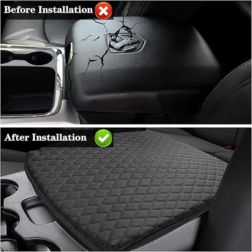 Miniatura 8 de Sze Funda de consola central para Dodge Ram 1500 2019-2023, tapete de almacenamiento para reposabrazos de automóvil, almohadilla de cuero sintético,