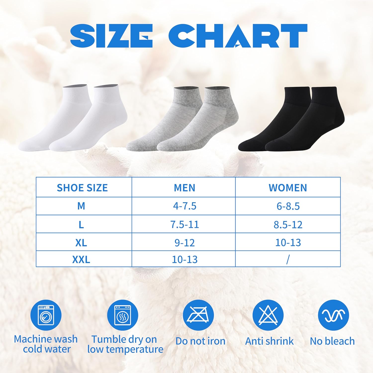 Forcool Non Binding Loose Top Seamless Ankle Low Cut Cotton Diabetic Socks for Men and Women, M/L/XL, 3/6 Pairs - Image 6