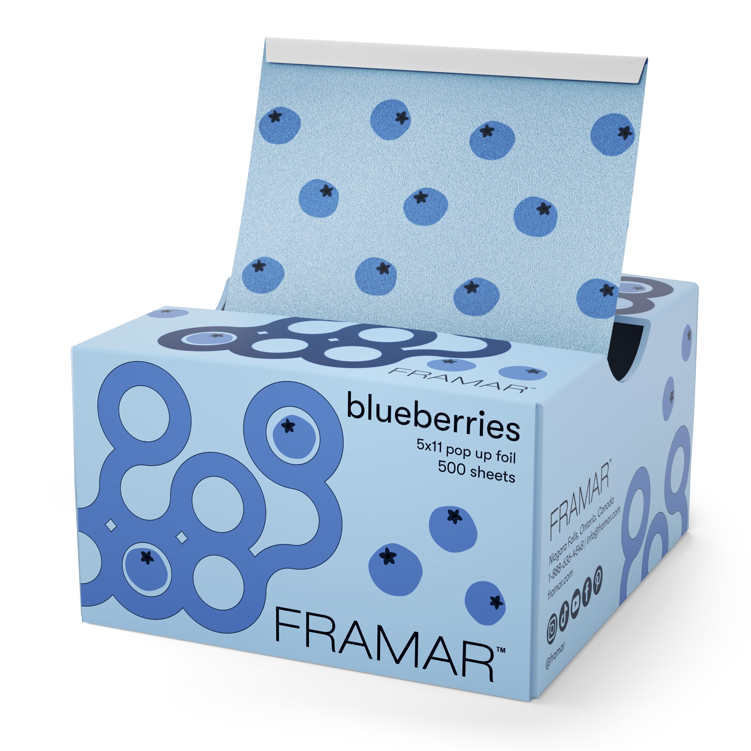FRAMAR Blueberry Hair Foil – Hair Foils For Highlighting, Pop Up Foil For Hair Highlighting, Salon Foils For Hair Highlighting Kit, Long Hair Foils